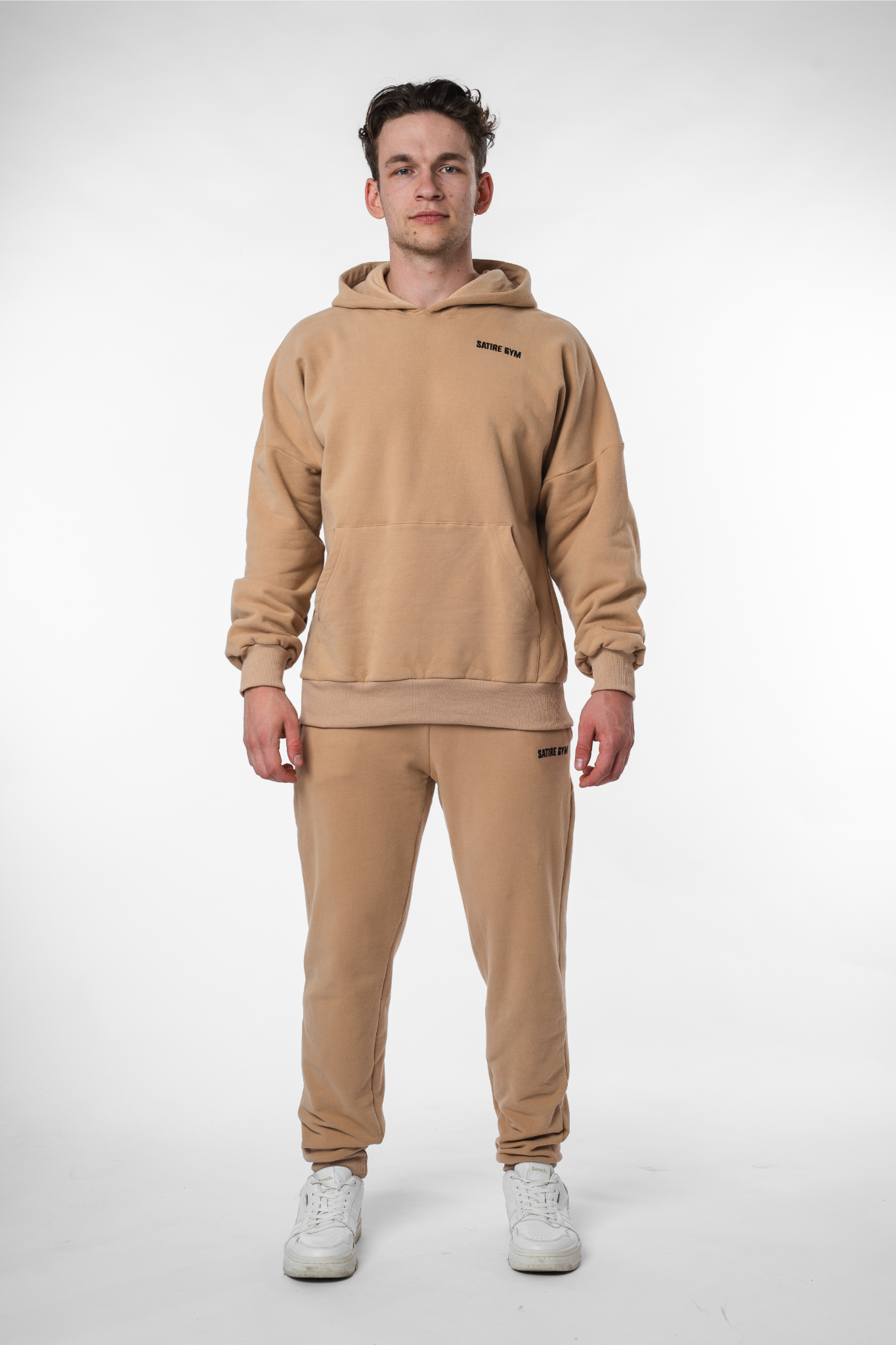 Oversize Hoodie Baumwolle - Sandfarben 340gsm