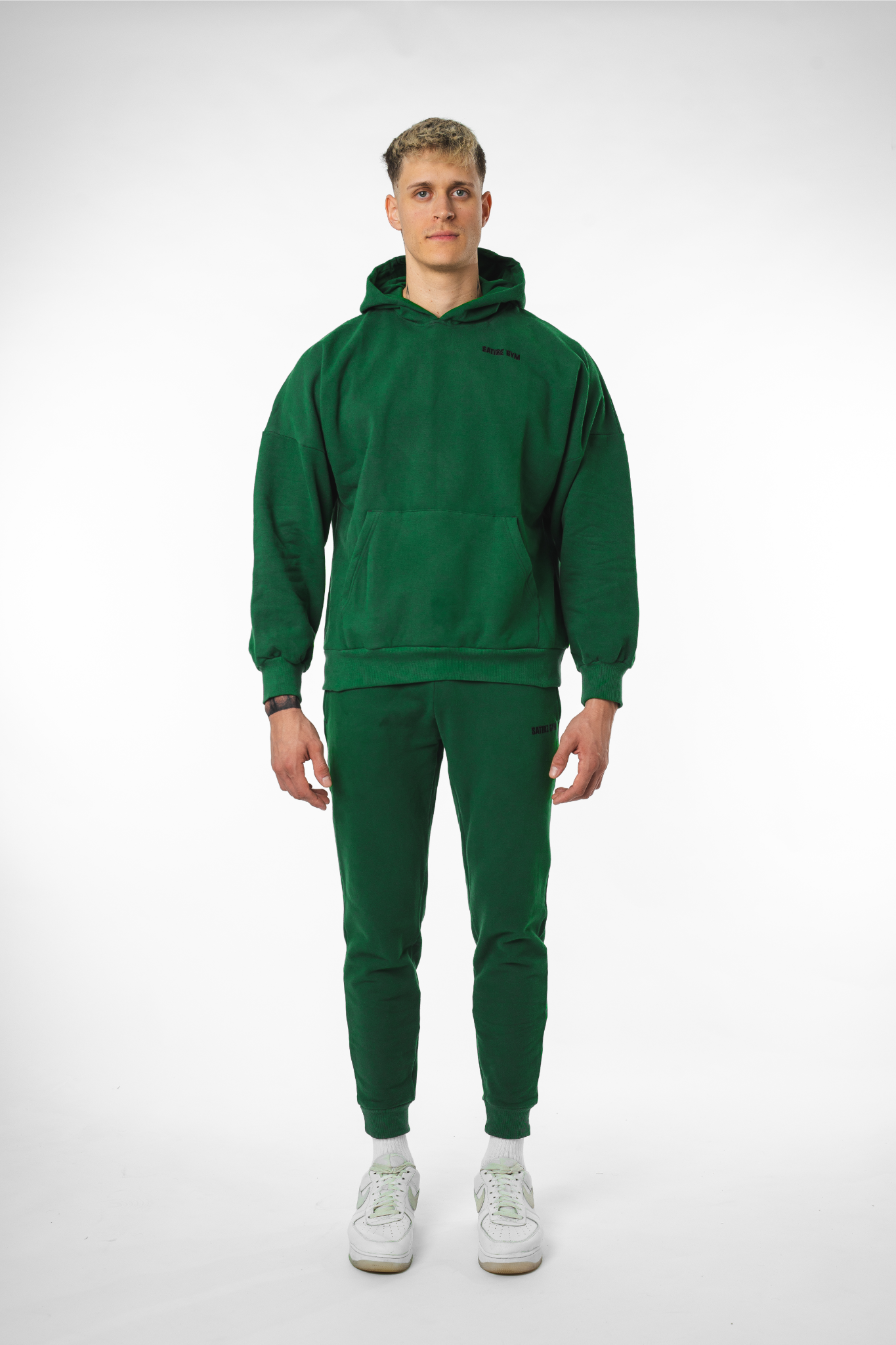 Oversize Hoodie Baumwolle - Dunkelgrün 340gsm