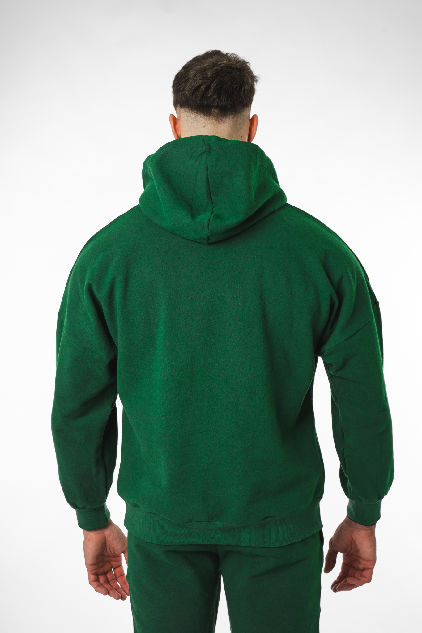 Oversize Hoodie Baumwolle - Dunkelgrün 340gsm