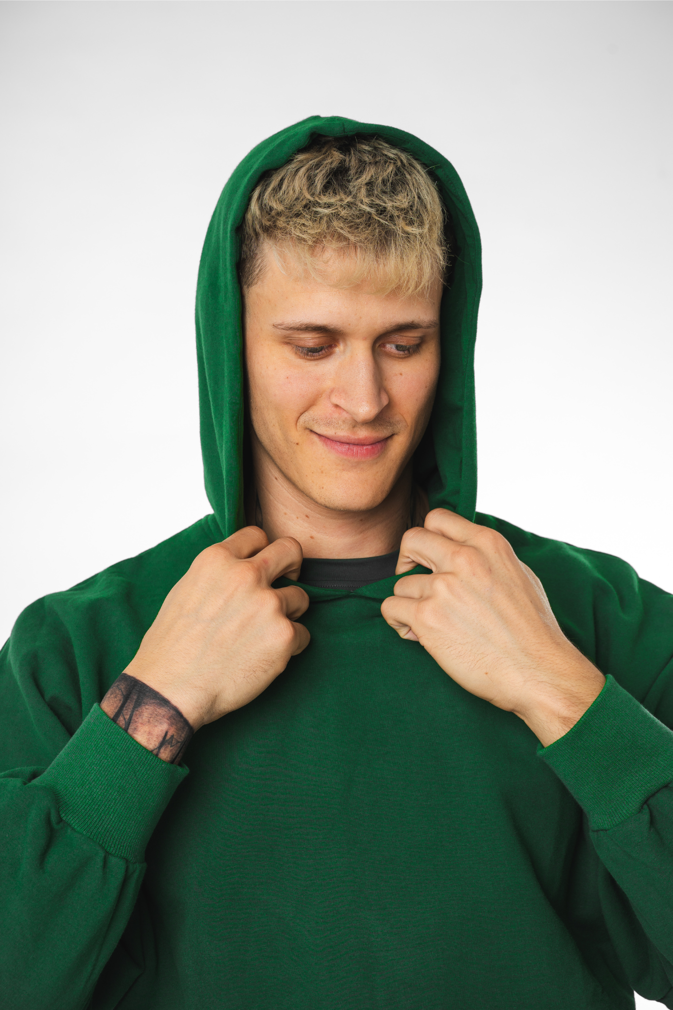 Oversize Hoodie Baumwolle - Dunkelgrün 340gsm