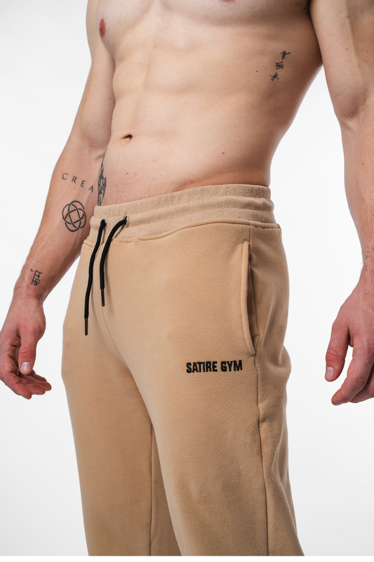 Loose Fit Sweatpants Cotton - Sandfarben 340gsm