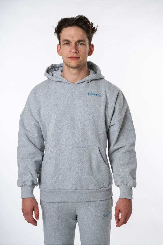 Oversize Hoodie Baumwolle - Hellgrau 340gsm