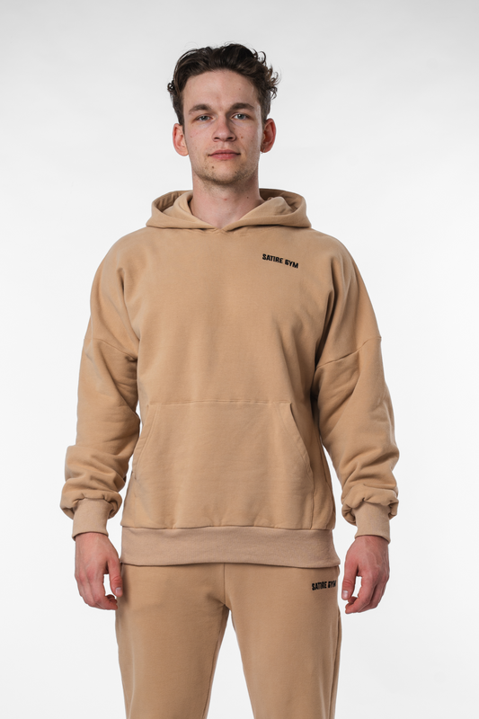 Oversize Hoodie Baumwolle - Sandfarben 340gsm