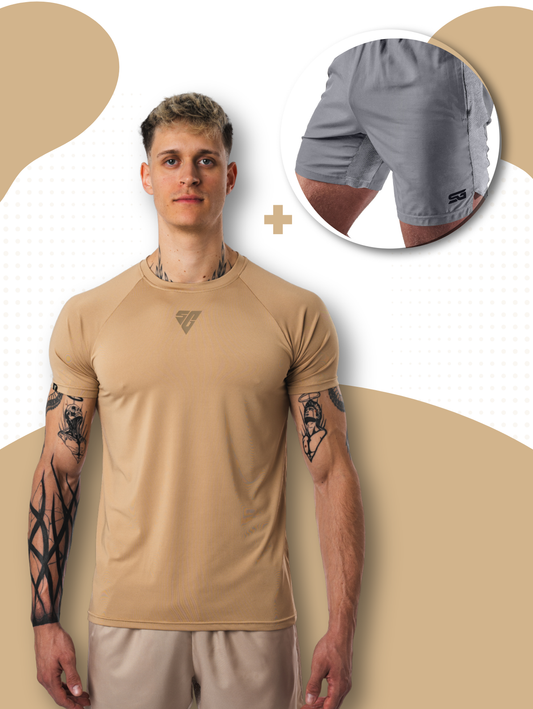 SG - Mesh (Beige) + SG-Shorts (Grau)