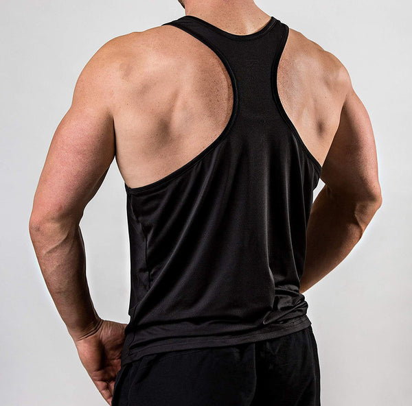 Sparta Stringer black - Front - Satire Gym Fitness T-Shirt Gym wear 