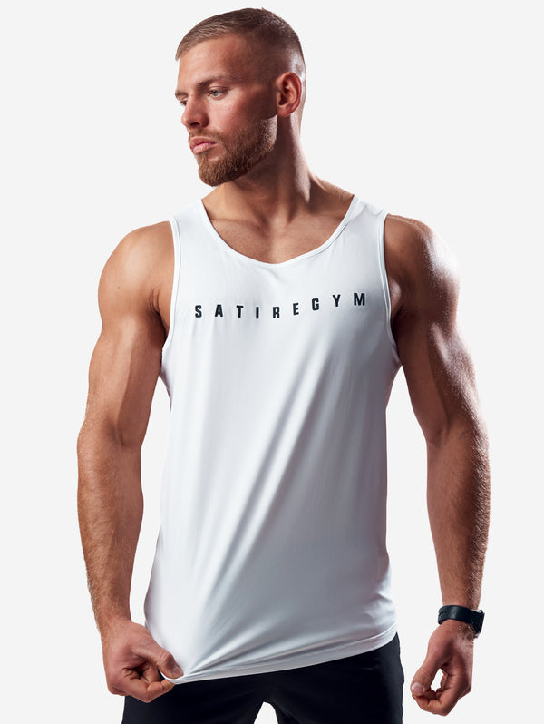 Satire Gym® - Fitness tanktop voor heren - functioneel en sneldrogend sportshirt voor mannen mouwloos – fitness tanktop voor mannen als gymshirt, antraciet, M Satire Gym® - Fitness tanktop voor heren - functioneel en sneldrogend sportshirt voor mannen mouwloos – fitness tanktop voor mannen als gymshirt, antraciet, M
